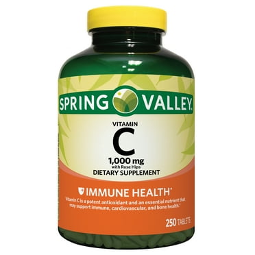Spring Valley Vitamin C with Rose Hips Dietary Supplement Tablets, 1000 mg, 250 Count