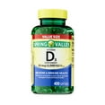 Spring Valley Vitamin D3 Supplement Softgels, 50 Mcg (2,000 IU), 400