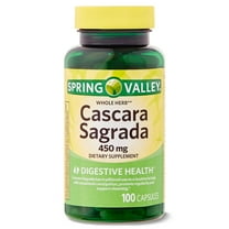 Spring Valley Whole Herb Cascara Sagrada Dietary Supplement Capsules for Digestive Health, 450 mg, 100 Count