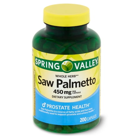 Spring Valley Whole Herb Saw Palmetto Dietary Supplement, 450 mg, 200 count