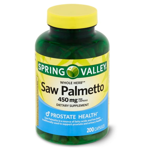 Spring Valley Whole Herb Saw Palmetto Capsules, 450 mg, 200 Ct