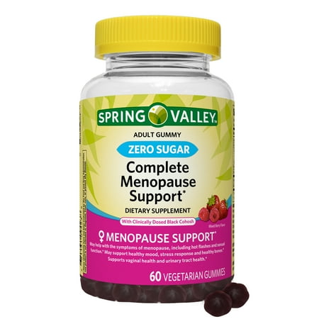 Spring Valley Zero Sugar Complete Menopause Support Vegetarian Gummies, 60 Count