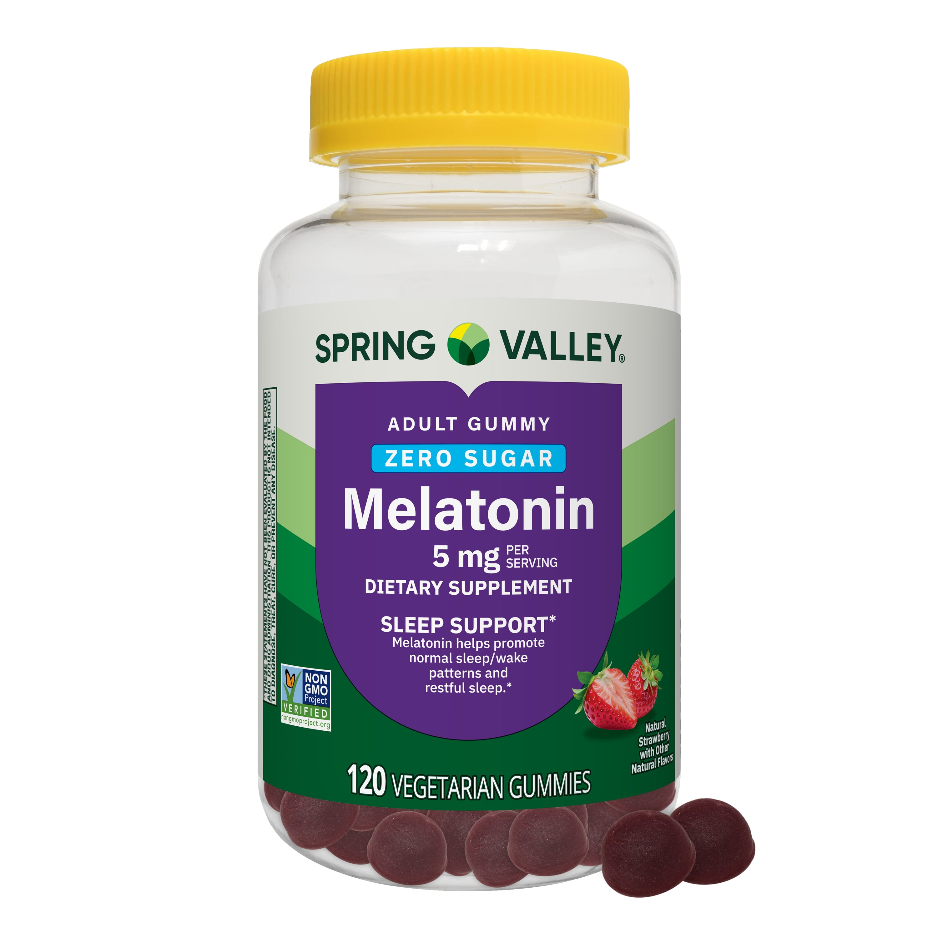 Spring Valley Zero Sugar Melatonin Sleep Support Dietary Supplement Gummies, 5 mg, 120 Count
