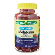 (3 pack) Spring Valley Zero Sugar Melatonin Sleep Support Dietary Supplement Gummies, 5 mg, 120 Count