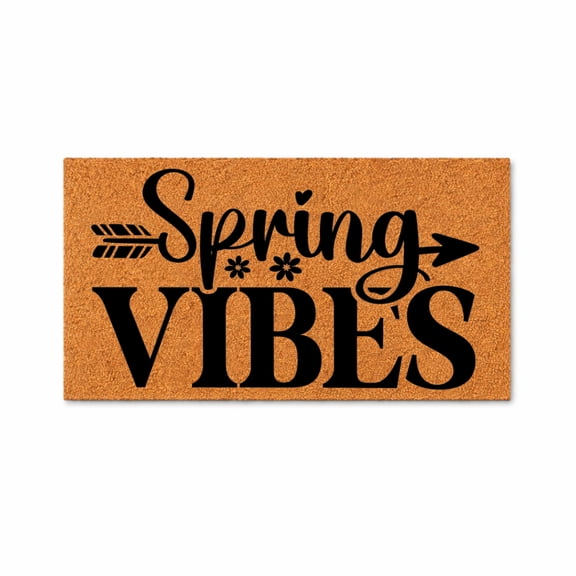 Spring Vibes Doormat, Seasonal Welcome Entry Mat, Decorative Outdoor Door Mat (36x60 inches) WoodByStu 5693