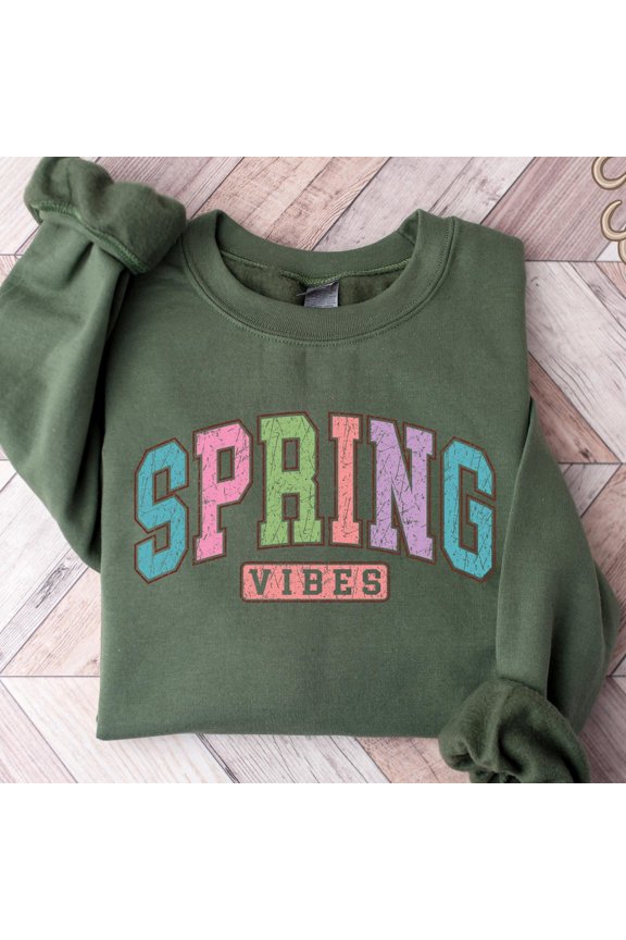 Spring Vibes Shirt Teacher Spring TShirt Hello Spring Tee Gift for Her Floral Easter Seaso