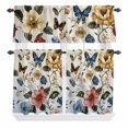 thumbnail image 1 of Spring Vintage Curtain Valances Set Red Blue Beige Flower Butterfly Oil Painting Kitchen Curtains 24&nbsp;inch Length Rod Pocket Valance and Tiers 3 Piece Set Small Bedroom Bathroom Laundry Decor, 1 of 9