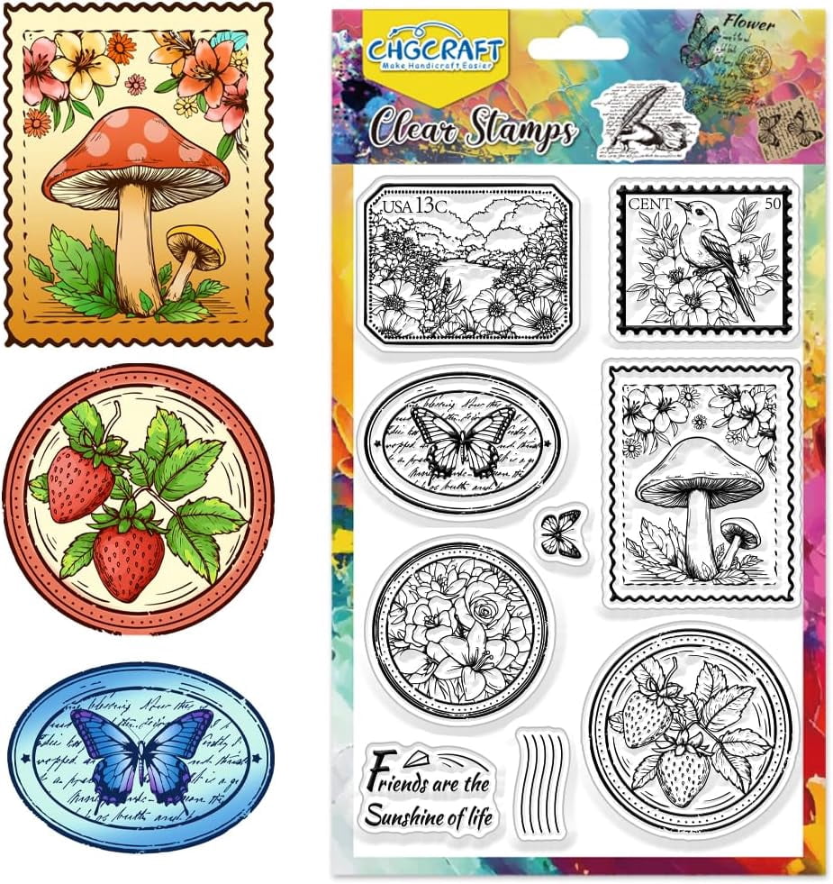 Spring Vintage Stamp Flowers Clear Stamp Silicone Clear Stamps Music ...