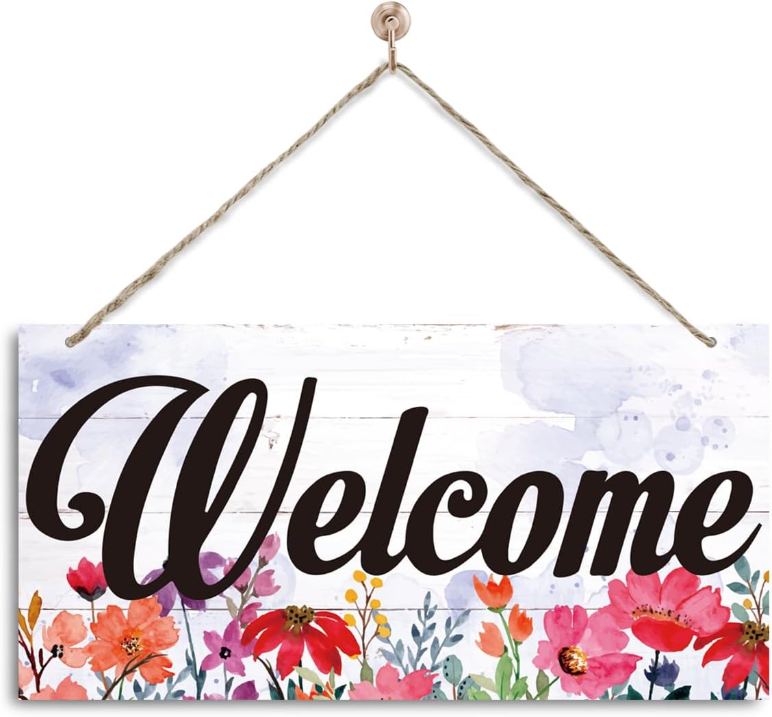 Welcomesign Decore Spring Wall Decor, Decorative Wall Plaque, Floral Decor, Welcome Sign ...