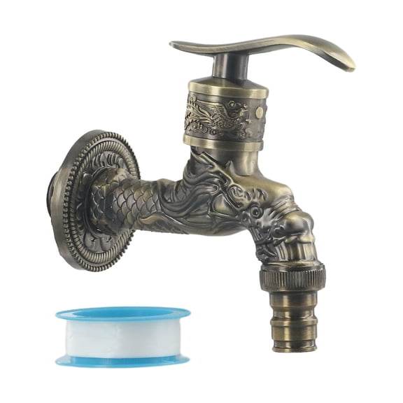 Spring Washing Machine Tap Wall Mounted Water Tap Outdoor Faucet For Bathroom Kitchen Sink Antique Style Single Handle