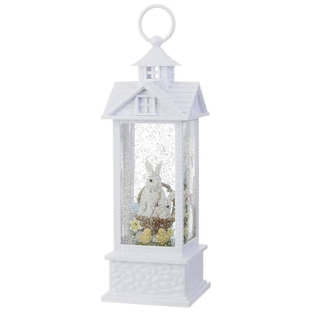 Spring Water Lanterns 11.75" Bunnies in Basket Lighted Water Gazebo