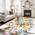 thumbnail image 1 of Spring Watercolor Area Rugs 5x7 ft Vintage Yellow Flowers and Birds Washable Rug Non Slip Indoor Carpet Absorbent Floor Mat for Living Room Bedroom Dining Room, 1 of 9