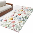 thumbnail image 1 of Spring Watercolor Area&nbsp;Rug 2.7x5ft Wildflower Flower Leaf Botanical Non-Slip&nbsp;Washable Square&nbsp;Rugs Soft Felt Indoor Floor Mat for Bedroom Kitchen Living Room Bathroom, 1 of 9