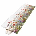 thumbnail image 1 of Spring Watercolor Area&nbsp;Rug 2x6ft Red Pink Flower Wildflower Lavender Leaf Non-Slip&nbsp;Washable Square&nbsp;Rugs Soft Felt Indoor Floor Mat for Bedroom Kitchen Living Room Bathroom, 1 of 9