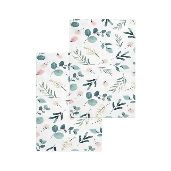 Spring Watercolor Blue Flower Farm Rural Tea Towels Absorption Walf Checks Kitchen Cleaning Towel Cloth Napkins Dish Rags