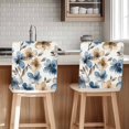 thumbnail image 1 of Spring Watercolor Chair Covers Set of 6 Brown Dark Blue Flower Garden Scenery Chair Back Covers Stretch Removable Washable Slipcovers Protector for Dining Room Kitchen Party Decor, 1 of 5