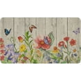 thumbnail image 1 of Spring Watercolor Floral Door Mat Wood Grain Floral Welcome Door Mats for Indoor Outdoor Non Slip Spring Decor Doormat 17"x30", 1 of 6