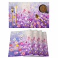 thumbnail image 1 of Spring Watercolor Placemats Set of 8, Purple Flowers Oil Painting Non-Slip Place Mats Washable Table Mats for Kitchen Dining Table Decorations Indoor/Outdoor, 1 of 9