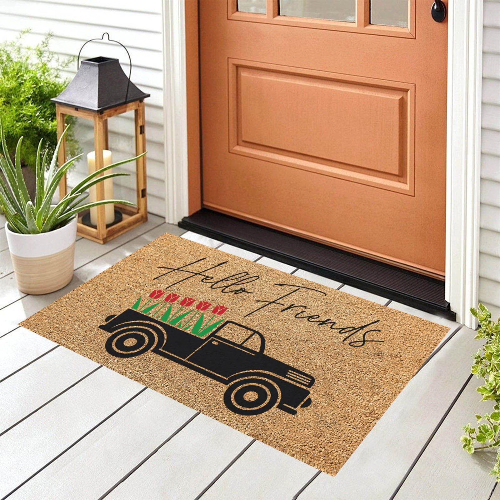 Spring Door Mat With Non Slip Backing Flower Seasonal Door Mat