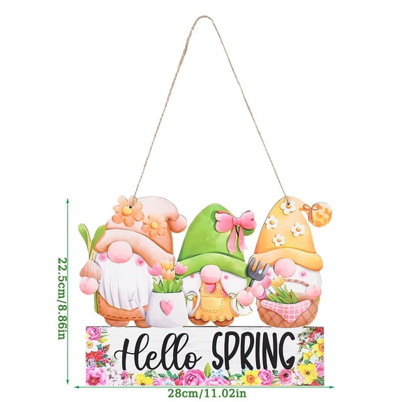 Spring Welcome Door Sign Decor Hello Spring Door Sign Wooden Hanging Ornament Easter Colorful Hanging Plaque