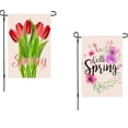 thumbnail image 1 of Spring Welcome Garden Flag,Seasonal Garden Flags,Double Sided 12 x 18 Inch,small garden flags for outside,Spring Seasonal Flags for Outdoor Decorations,Holiday Garden Flags for All Seasons（2 Pack ）, 1 of 5