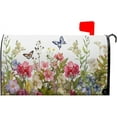 thumbnail image 1 of Spring Welcome Mailbox Covers Magnetic Colorful Flowers Butterfly Mailbox Cover Standard Size 18 X 21 Inch Summer Floral Holiday Mailbox Wrap Post Letter Box Cover Decorative for Home Outdoor Garden, 1 of 6