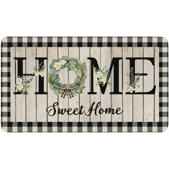 Spring Welcome Mats Hello Spring Floral Decor Door Mat Colorful Tulip Flower Indoor Entrance Cute Decorative Outdoor Doormats Non Slip Outside Door Mats for Front Door Rugs, 30 * 17 in