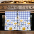 thumbnail image 1 of Spring White Daisy Kitchen Towels Set of 4, Farmhouse Floral Blue Purple Plaid Absorbent Dish Towels for Kitchen, Microfiber Hand Towel, Quick Drying Tea Towel for Cleaning Decorative Dishcloths, 1 of 7