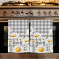 thumbnail image 1 of Spring White Daisy Kitchen Towels Set of 4, Farmhouse Floral Gray Buffalo Plaid Absorbent Dish Towels for Kitchen, Microfiber Hand Towel, Quick Drying Tea Towel for Cleaning Decorative Dishcloths, 1 of 7