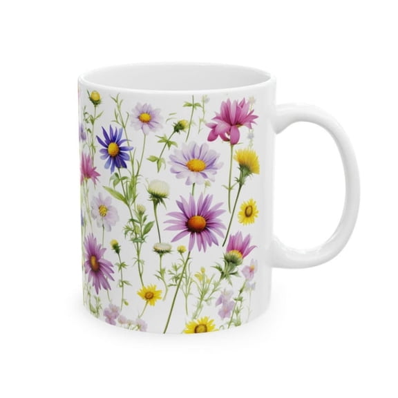 Spring Wild Flowers Ceramic Mug oz only Coffee Lovers Mug Gift Tea Drinkers Office Home Dr Brighheerful Look Nature Garden.