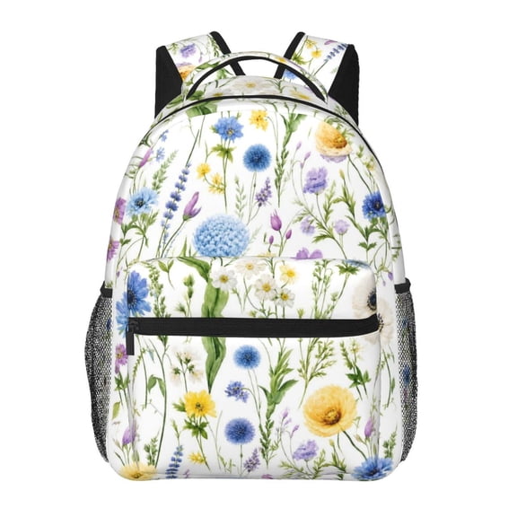 Spring Wildflower Backpack Lightweight Travel Bag for Men and Women