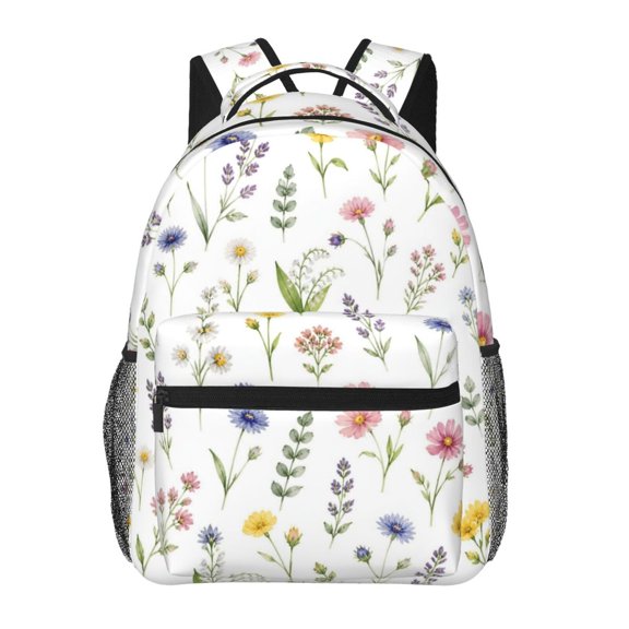 Spring Wildflower Daisy Backpack Lightweight Travel Bag for Men and Women