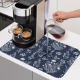 thumbnail image 1 of Spring Wildflower Dish Drying Mats for Kitchen Counter, Rustic Grasses Leaves Butterfly Country Navy Blue Absorbent Coffee Bar Mat with Non-slip Rubber Backed Quick Drying Dish Rack Pad 12"x16", 1 of 9