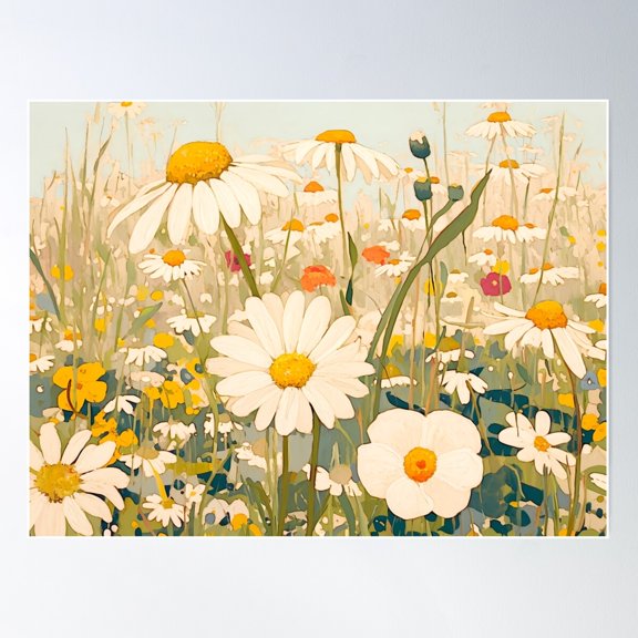 Spring Wildflower Fields 7 Poster Wall Art, Modern Wall Decor For Living Room Bedroom, 12x18 UNFRAMED