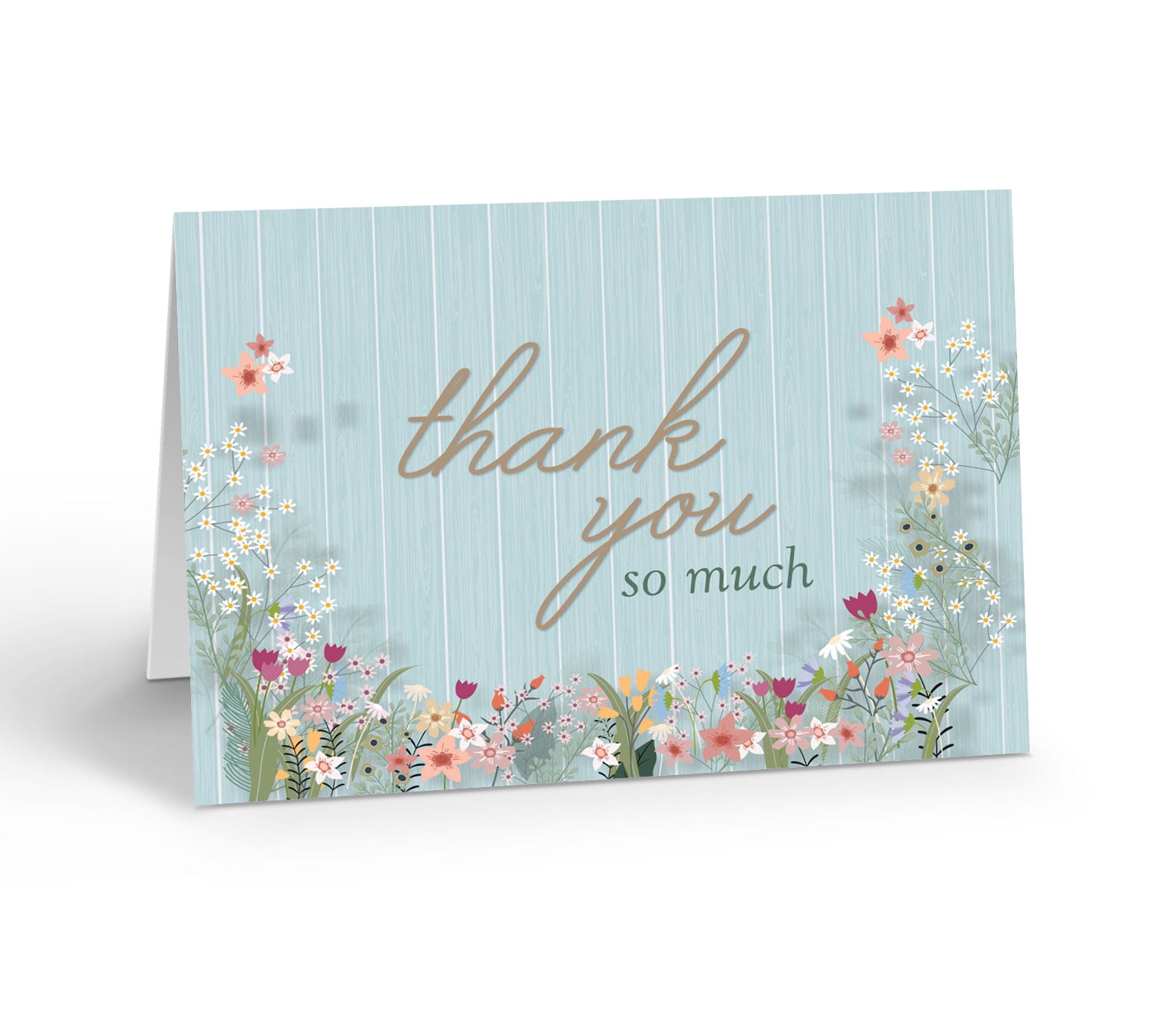 Spring Wildflower Thank You Notecard - 10 Note Cards with Envelopes ...