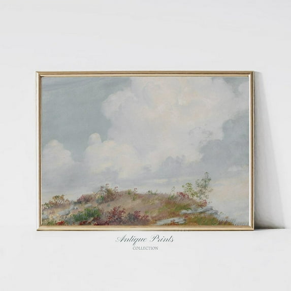 Spring Wildflower Vintage, Antique Country Landscape Prints, Summer Wall Art, Spring Meadow, Poster, Unframed Poster Size 16x24