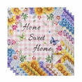 thumbnail image 1 of Spring Wildflowers Cloth Napkins, Watercolor Floral Butterflies Pink Plaid Washable and Reusable Dinner Napkins Set of 4, Table Napkin for Kitchen Party Birthday Wedding Hotel Housewarming 20"x20", 1 of 9
