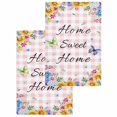 thumbnail image 1 of Spring Wildflowers Kitchen Dish Towels for Drying Dishes Set of 2, Watercolor Floral Butterflies Pink Plaid Waffle Weave Microfiber Hand Tea Bathroom Towels Quick Dry & Absorbent Towel 15.7x23.6, 1 of 7