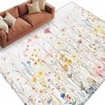 thumbnail image 1 of Spring Wildflowers Large Area Rugs for Bedroom Living Room, Soft Non Slip Carpet Bedside Rug, Pastoral Rustic Farmhouse Botanical Rectangular Floor Cover Kitchen Accent Rug 8'x10' for Office, 1 of 9