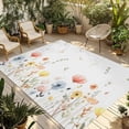 thumbnail image 1 of Spring Wildflowers Outdoor Rug 3x5 Ft - Reversible Patio Rug Outdoor Camping Rugs, Watercolor Rustic Flowers Floral Leaves Indoor Outdoor Area Rugs, Non-Slip Outdoor Carpet Runner for Deck/Porch, 1 of 8