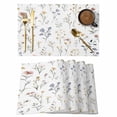 thumbnail image 1 of Spring Wildflowers Placemats Set of 6 Rustic Pastoral Botanical Floral Place Mats Indoor Wipeable Table Mats Washable Cloth Dining Table Placemats for Kitchen Holiday Party Home Decor 13x19 Inch, 1 of 9