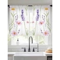 thumbnail image 1 of Spring Wildflowers Sheer Curtains for Living Room Bedroom Pastoral Botanical Flower Sheer Curtains 45 Inch Long 2 Panels Set Light Filtering Curtain Window Treatments Drapes for Dining Room, 1 of 6