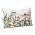 thumbnail image 1 of Spring Wildflowers Throw Pillow Covers Summer Country Style Plants Leaf Flowers Decorative Lumbar Pillow Cover Rectangle Cushion Case for Sofa Couch Bed Living Room Bedroom 20 X 26 Inches, 1 of 9