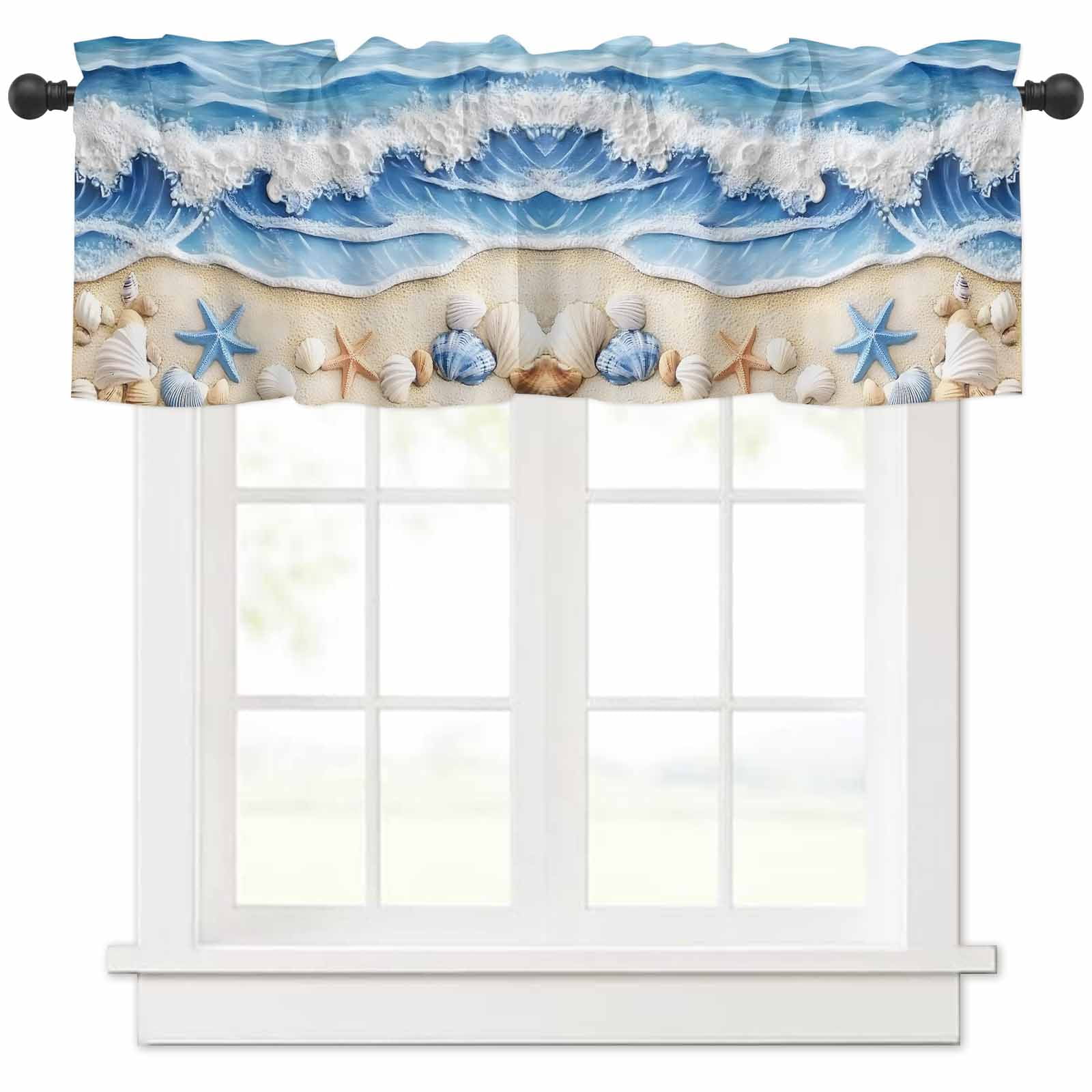 Wildflowers Butterfly Kitchen Valance | 54" W X 18" L, Rod Pocket, Light Filtering - Farmhouse Decor