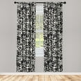 thumbnail image 1 of Spring Window Curtains, Continuous Ficus Leaves Minimalistic Art on Monochrome Backdrop, Lightweight Decor 2-Panel Set with Rod Pocket, Pair of - 28"x84", Dark Chestnut Brown and Grey, by Ambesonne, 1 of 1