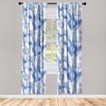 thumbnail image 1 of Spring Window Curtains, Monochrome Tulips Butterflies Watercolor Illustration on Plain Back, Lightweight Decor 2-Panel Set with Rod Pocket, Pair of - 28"x63", Persian Blue and Pale Grey, by Ambesonne, 1 of 3