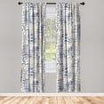 thumbnail image 1 of Spring Window Curtains, Nature Concept Continuous Overlapped Leaves Watercolor Art on Plain Back, Lightweight Decor 2-Panel Set with Rod Pocket, Pair of - 28"x63", Dark Ceil Blue Brown, by Ambesonne, 1 of 3