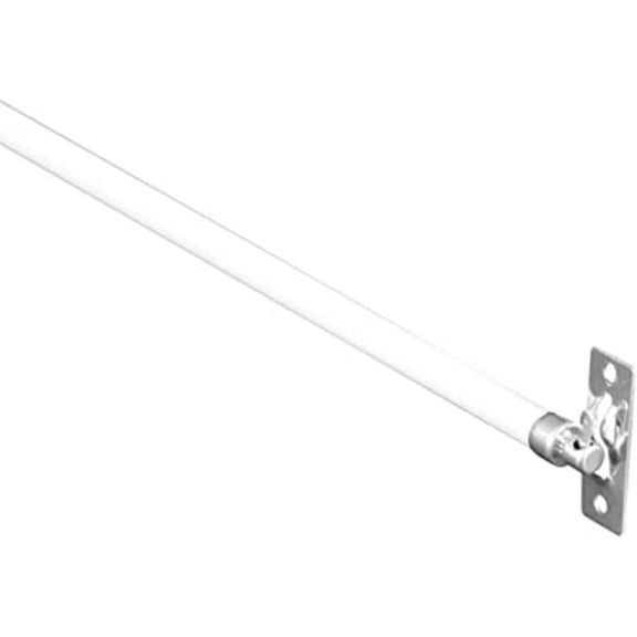 Spring Window Fashions 5/16-Inch Swivel End Sash Curtain Rods - 2 Rods - 21 - 38 Inch Adjustable Width, White with Nickel Ends