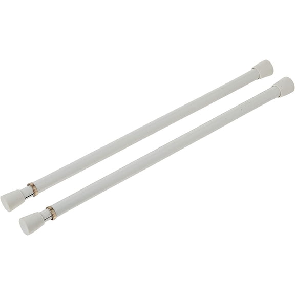 Spring Window Fashions 7/16-Inch Round Spring Tension Rod 11 to 18-Inch Adjustable Width - White, 2 Rods per Pack