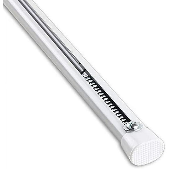 Spring Window Fashions Oval Spring Tension Curtain Rod 48 to 84-Inch Adjustable Width, White